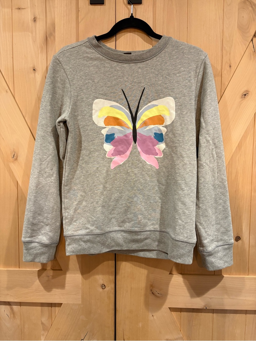 NWOT- Tea Collection Sweatshirt with Colorful Butterfly Appliqué